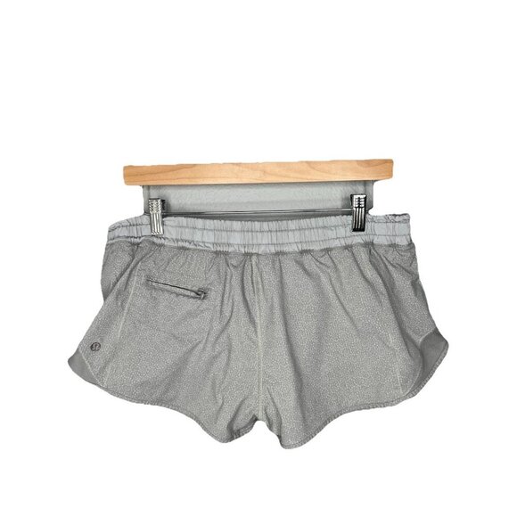 Lululemon Women's Run Speed Shorts Grey Swiss Dot Size 10 - Picture 1 of 3